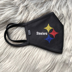 Steelers Glitter Mask with Custom Name
